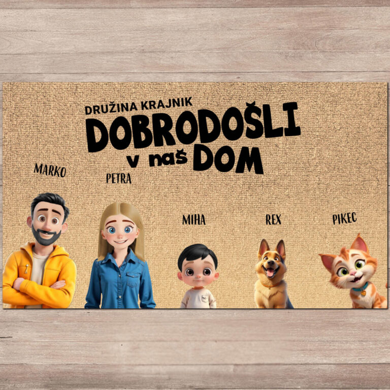 Personaliziran predpražnik - Družina iz risanke
