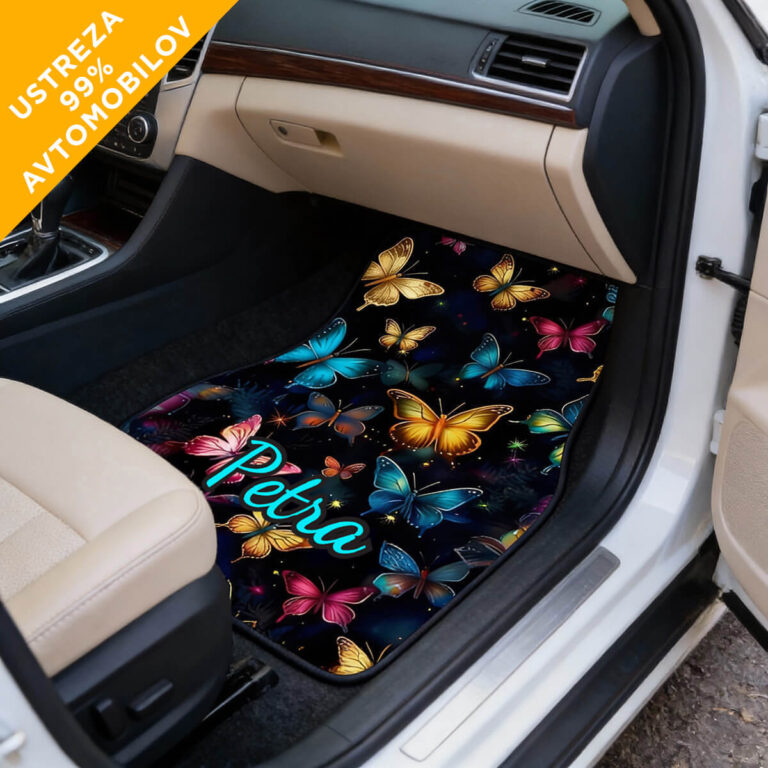 Personalizirani tepihi za avto z motivom metuljev – in imeni