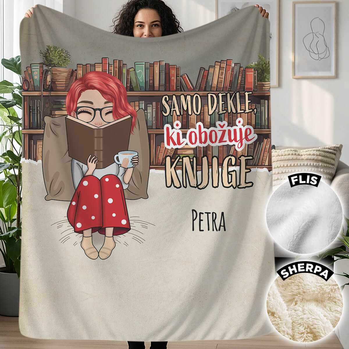Personalizirana odeja za ljubitelje knjig